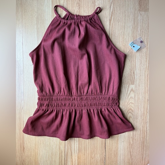 Nine West‎ Marsala Halter Peplum Top - Picture 3 of 10